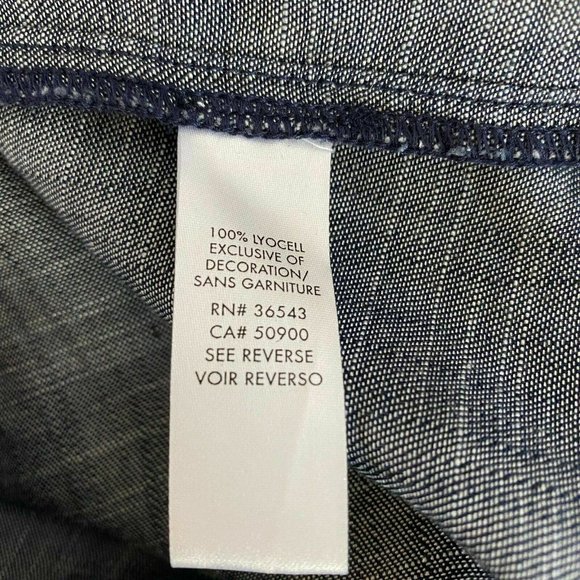 Calvin Klein Mens Blue Denim Retro Shirt Size L - Picture 8 of 9